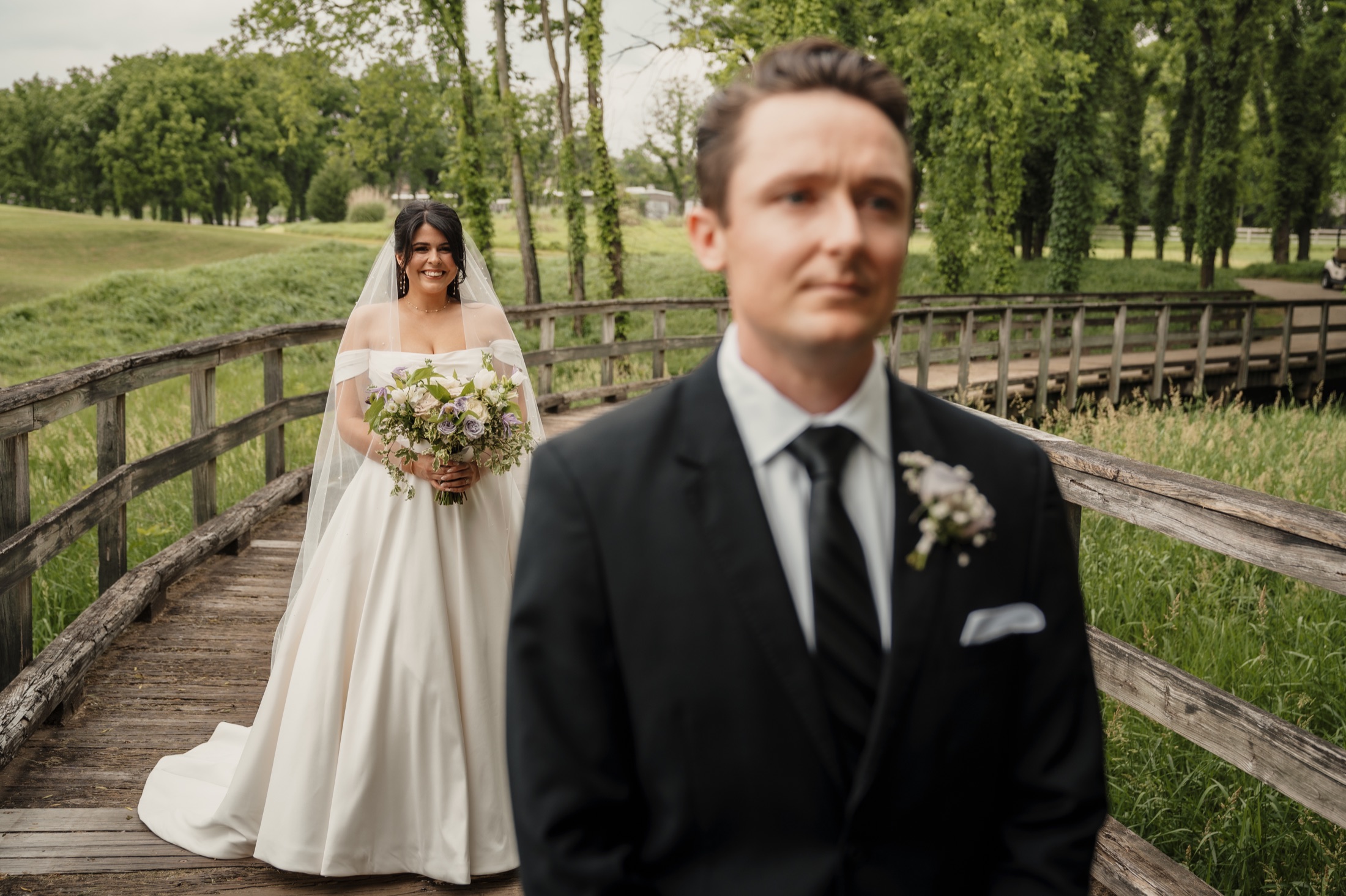 Connor waiting for Carleigh during their first look