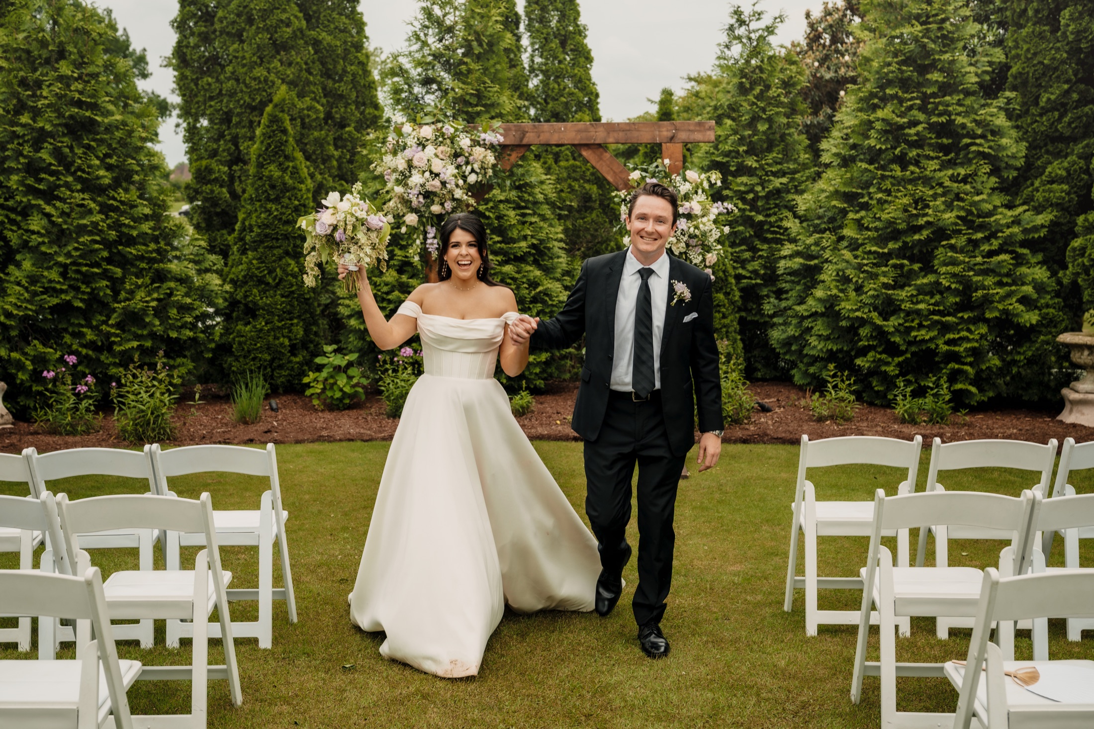 Carleigh and Connor celebrating after the ceremony