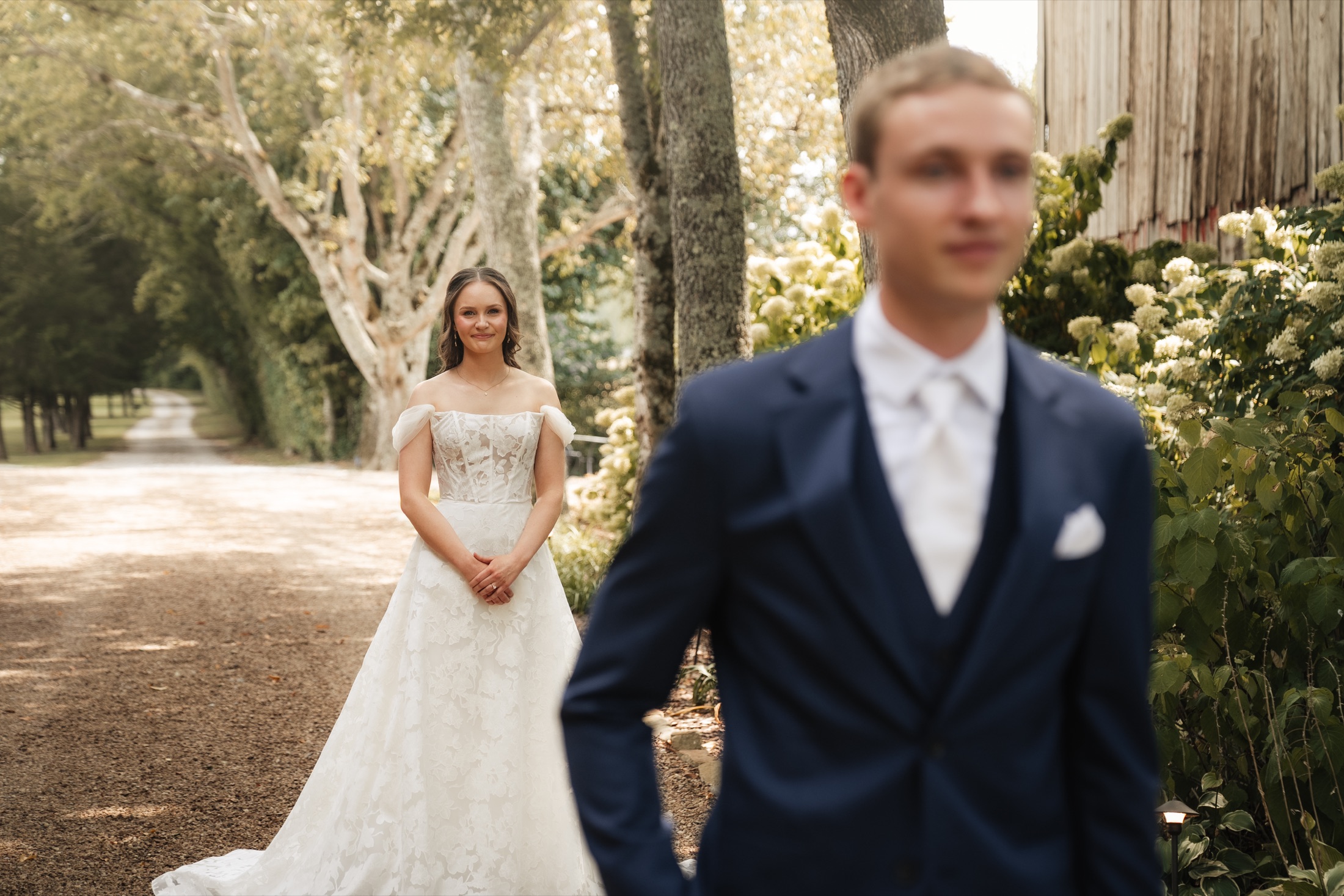 Zach waiting beneath the trees for their first look