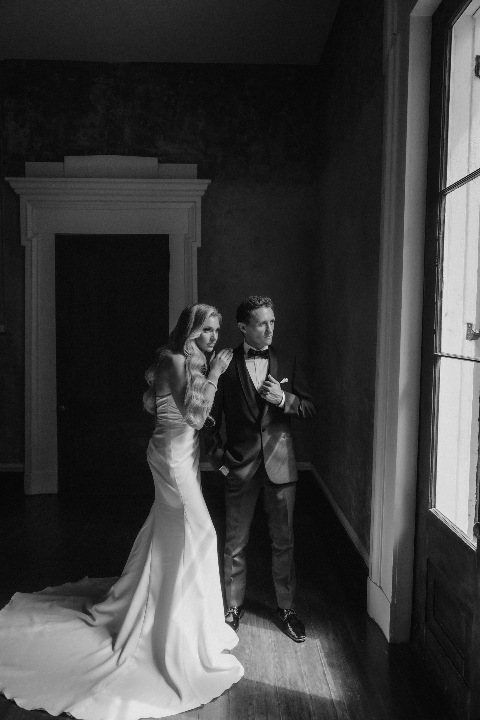 The same frame in black and white